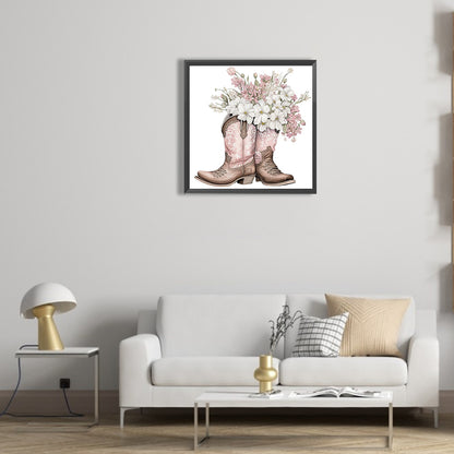 Western Cowboy Boots - Full Round Drill Diamond Painting 30*30CM