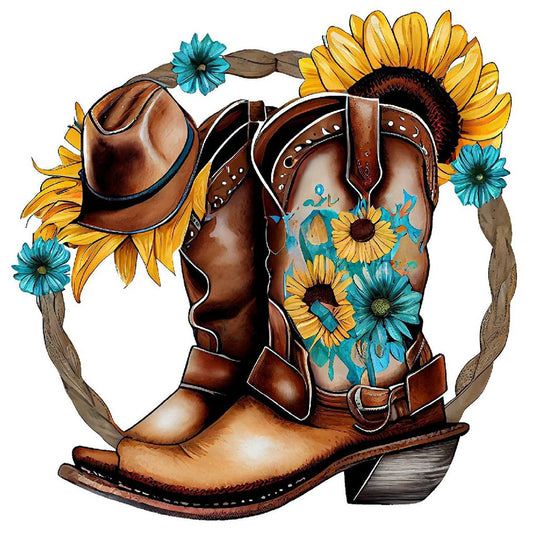Western Cowboy Boots - Full Round Drill Diamond Painting 30*30CM