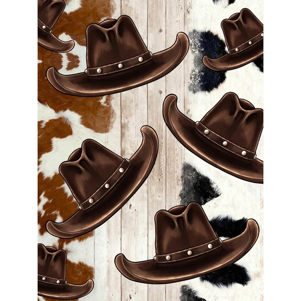 Western Cowboy Hat - Full Round Drill Diamond Painting 30*40CM