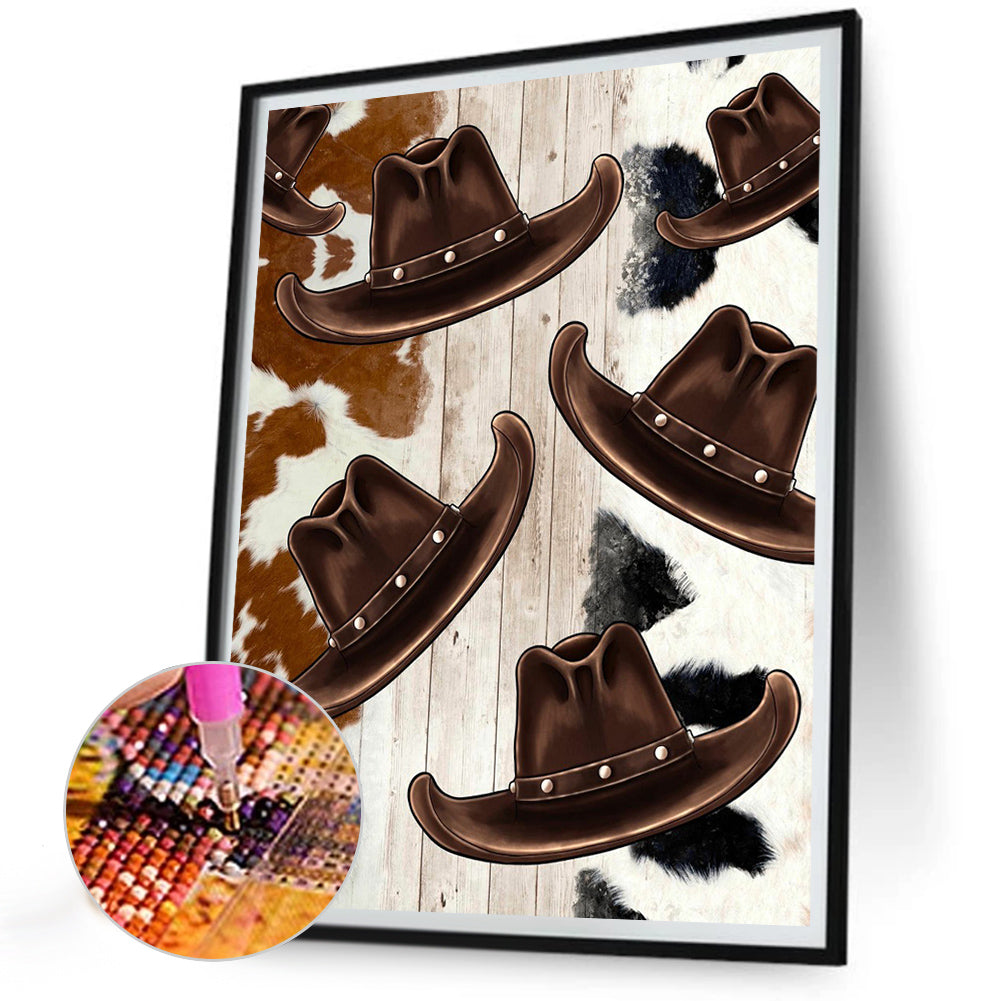 Western Cowboy Hat - Full Round Drill Diamond Painting 30*40CM