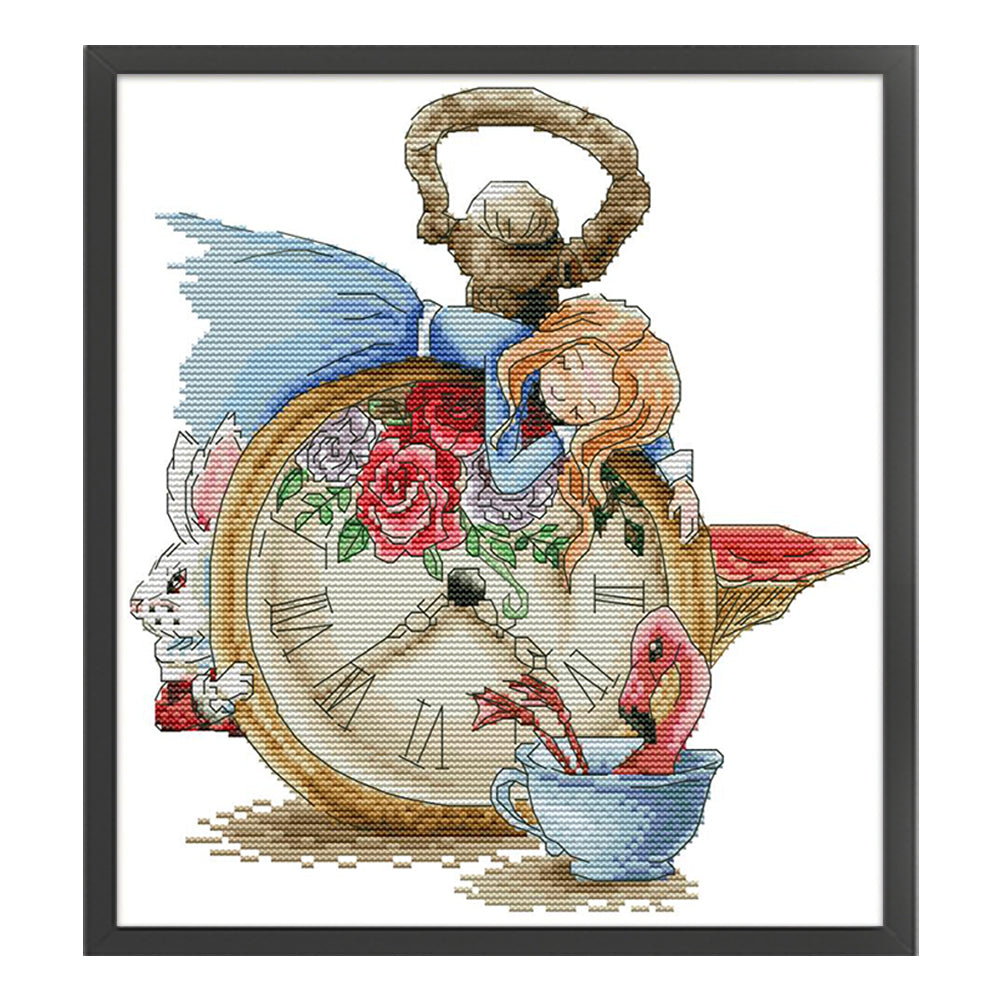 Sleeping Alice - 16CT Stamped Cross Stitch 26*28CM(Joy Sunday)