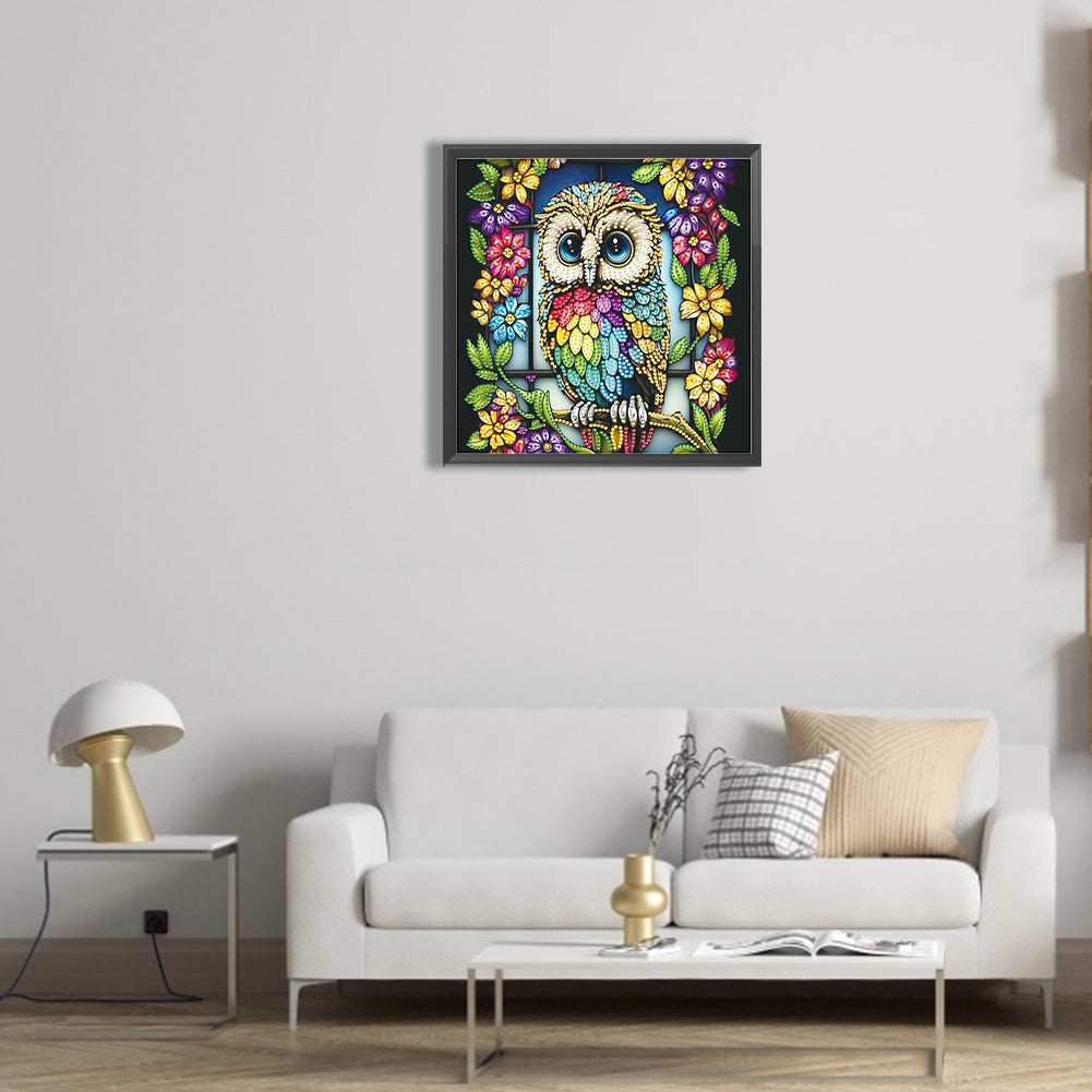 Owl - Special Shaped Drill Diamond Painting 30*30CM