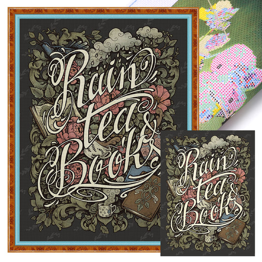 Flowers And Books - 11CT Stamped Cross Stitch 40*55CM