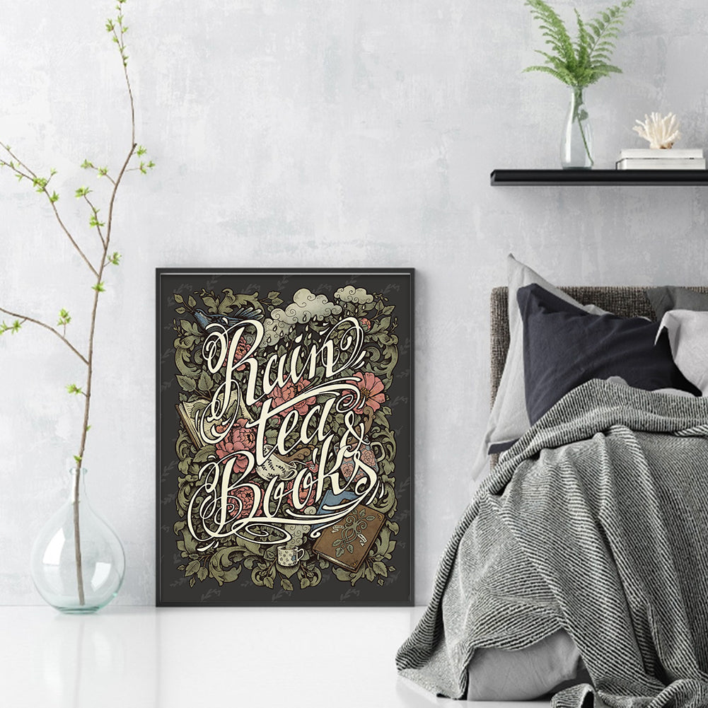 Flowers And Books - 11CT Stamped Cross Stitch 40*55CM
