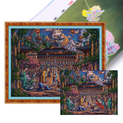 Hua Mulan - 11CT Stamped Cross Stitch 60*50CM