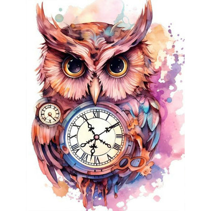 Owl - Full Round Drill Diamond Painting 30*40CM