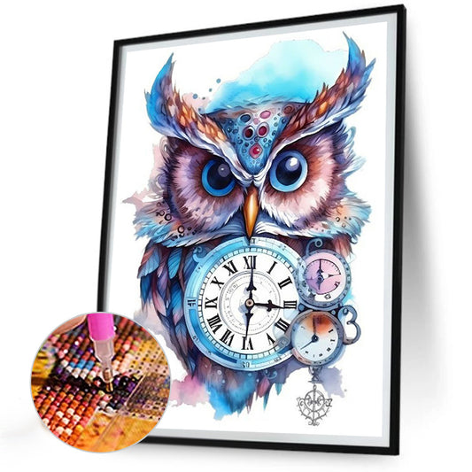 Owl - Full Round Drill Diamond Painting 30*40CM