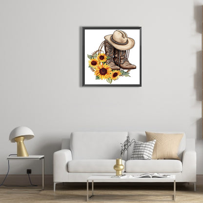 Cowboy Hats And Boots - Full Round Drill Diamond Painting 30*30CM
