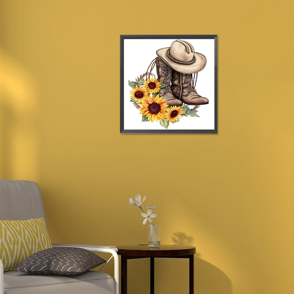 Cowboy Hats And Boots - Full Round Drill Diamond Painting 30*30CM