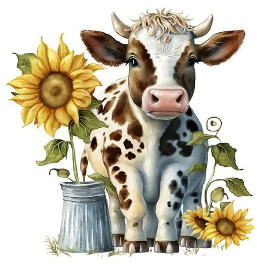 Little Cow - Full Round Drill Diamond Painting 30*30CM