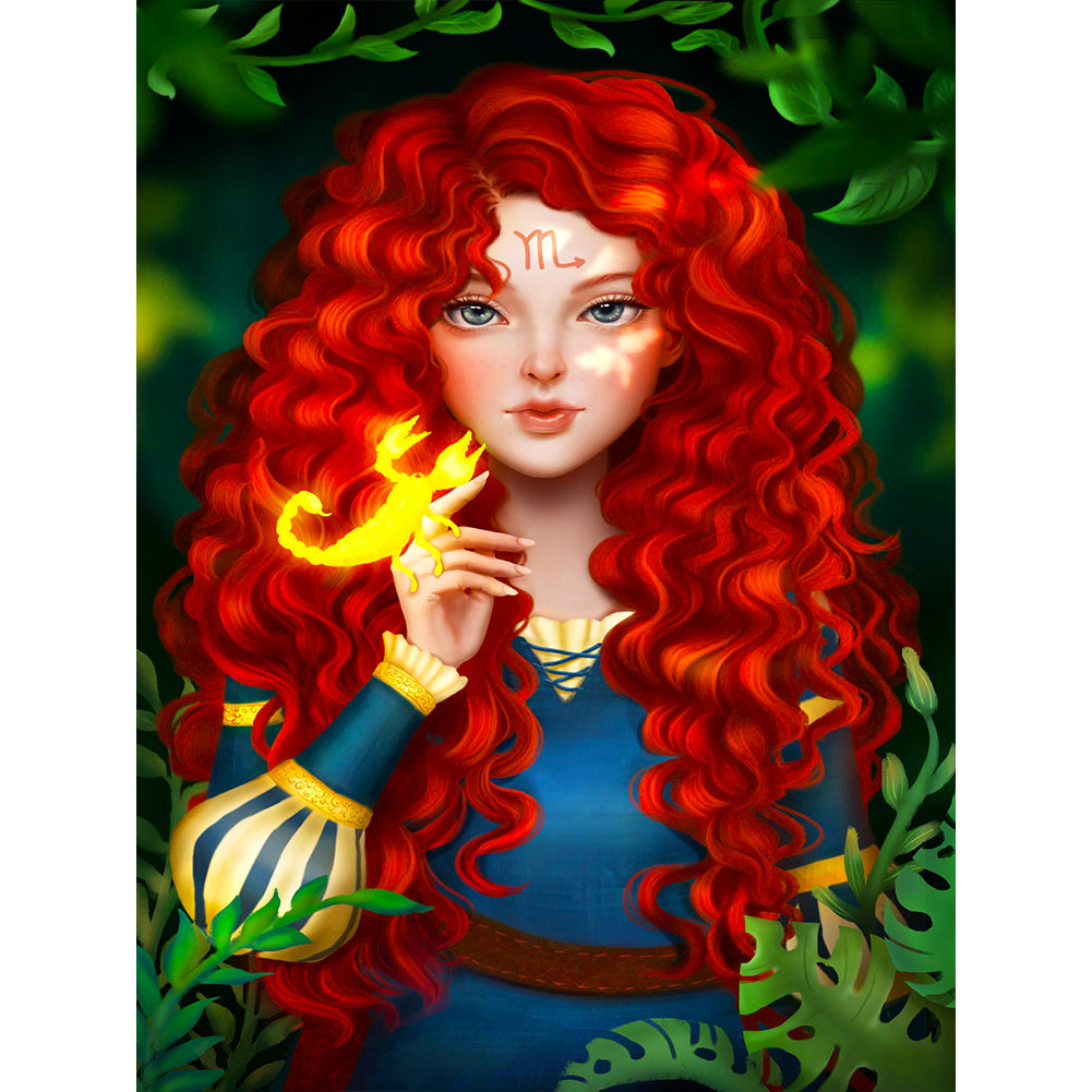 Princess Merida - Full Round Drill Diamond Painting 30*40CM