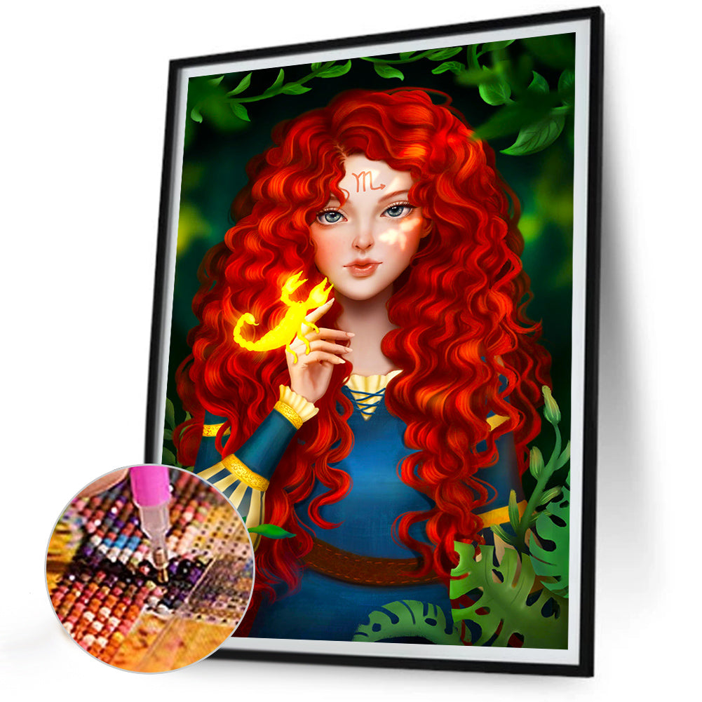 Princess Merida - Full Round Drill Diamond Painting 30*40CM