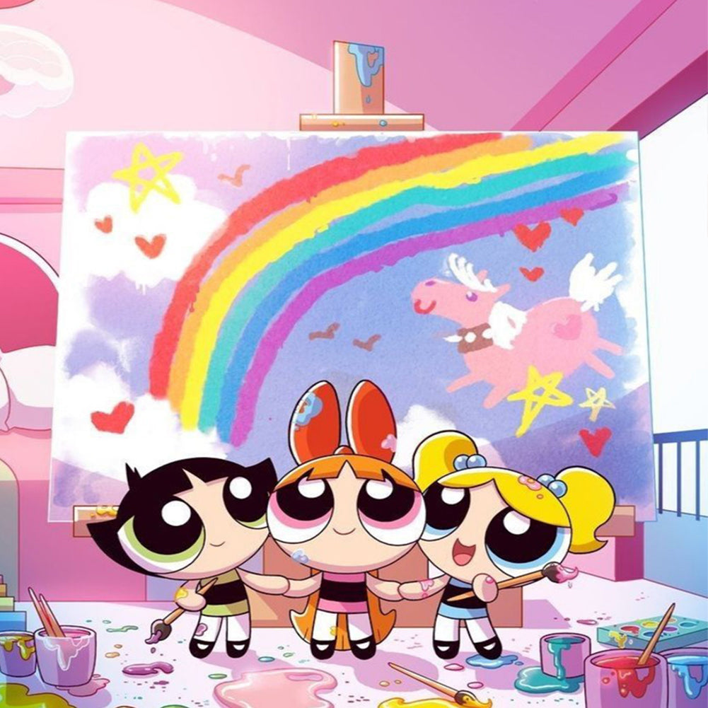 Powerpuff Girls - Full Round Drill Diamond Painting 30*30CM