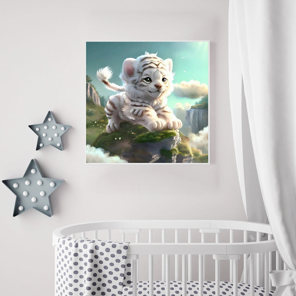 Little White Tiger - Full Round Drill Diamond Painting 30*30CM