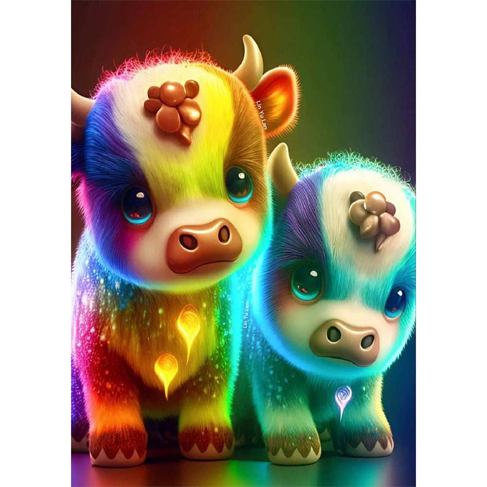 Colorful Calf - Full Round Drill Diamond Painting 30*40CM