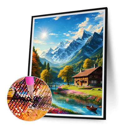 Mountain Stream - Full Round Drill Diamond Painting 30*40CM