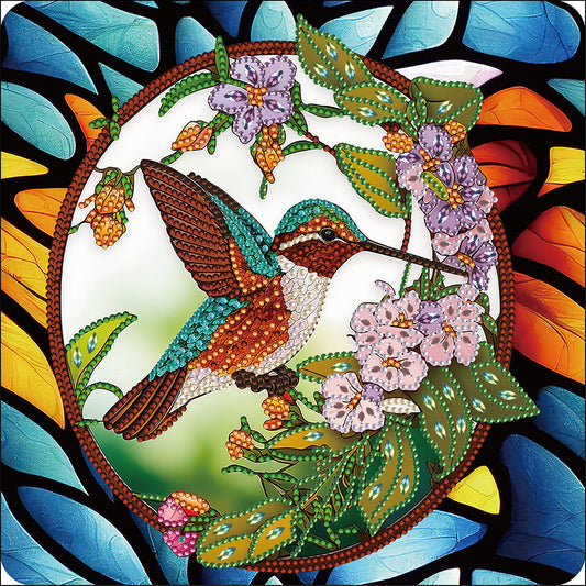 Hummingbird Glass Painting - Special Shaped Drill Diamond Painting 30*30CM