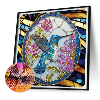 Hummingbird Glass Painting - Special Shaped Drill Diamond Painting 30*30CM