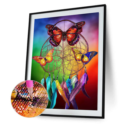 Butterfly Dream Catcher - Full Round Drill Diamond Painting 30*40CM