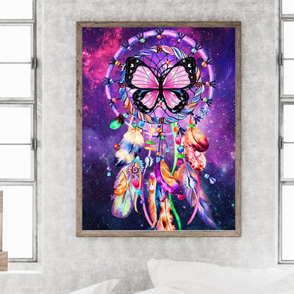 Butterfly Dream Catcher - Full Round Drill Diamond Painting 30*40CM