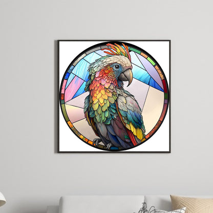 Round Plate Glass Painting Parrot - Full Round Drill Diamond Painting 30*30CM