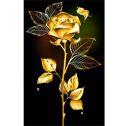 Golden Romantic Rose - Full Round Drill Diamond Painting 40*60CM