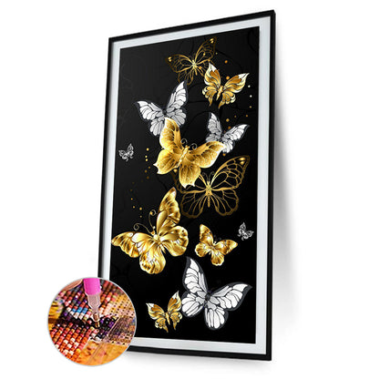 Golden Romantic Butterfly - Full Round Drill Diamond Painting 40*60CM