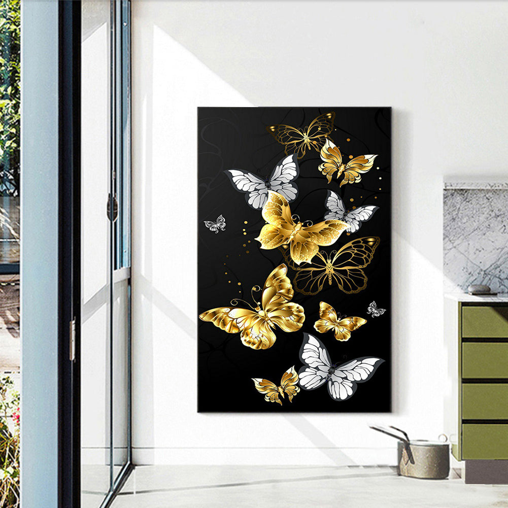 Golden Romantic Butterfly - Full Round Drill Diamond Painting 40*60CM