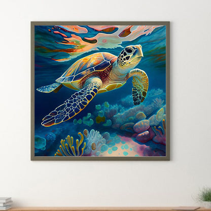 Sea Turtle - Full Round Drill Diamond Painting 30*30CM