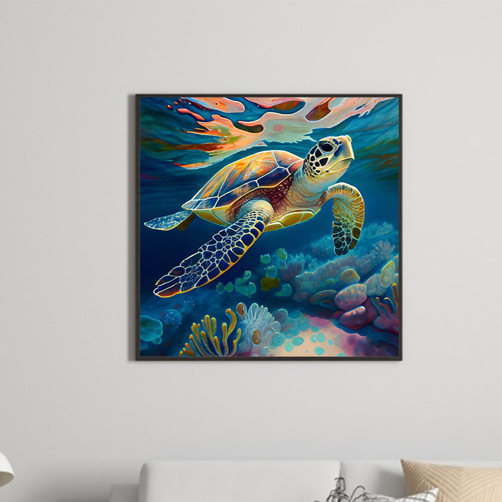 Sea Turtle - Full Round Drill Diamond Painting 30*30CM