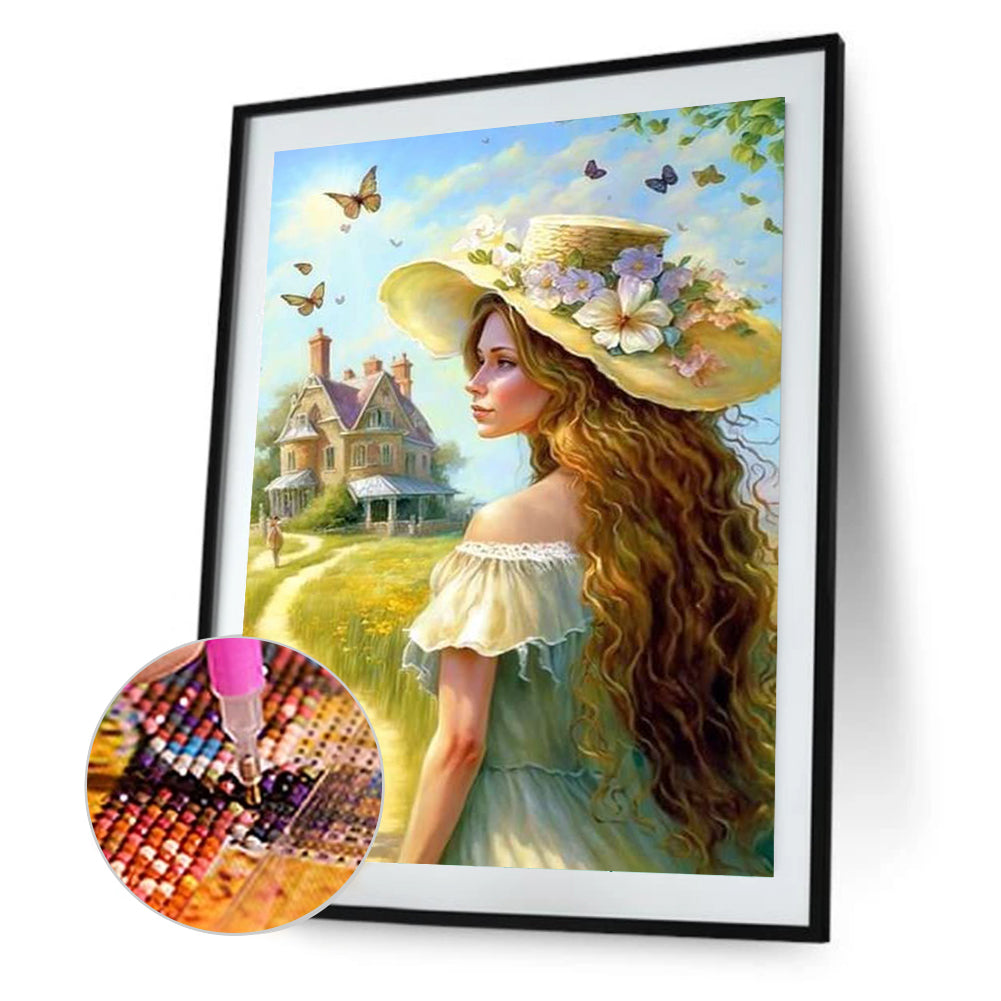 Oil Painting Beauty - Full Round Drill Diamond Painting 30*40CM