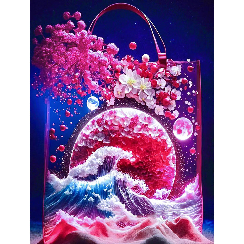 Peach Blossom Moon In The Bag - Full Round Drill Diamond Painting 30*40CM