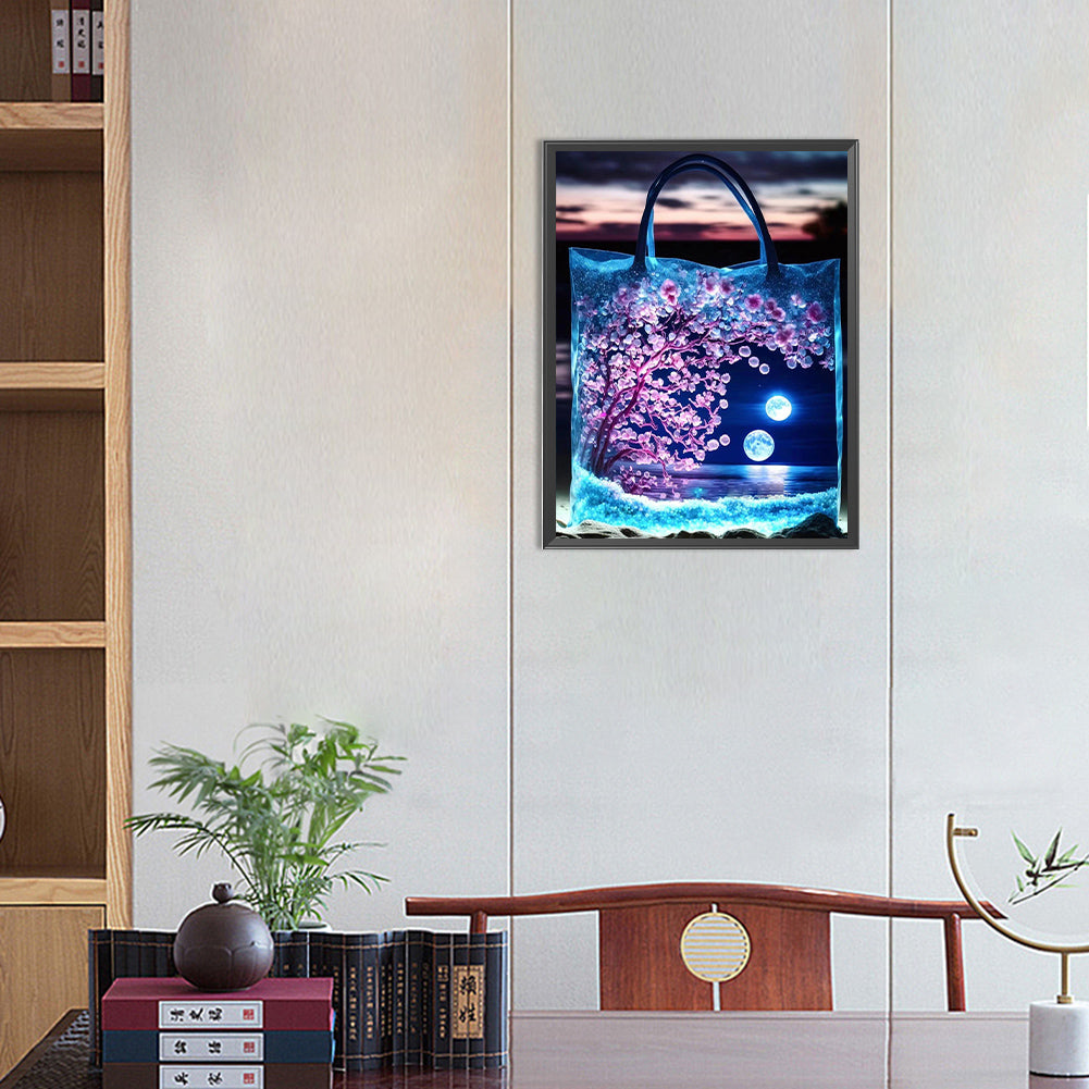 Peach Blossom Moon In The Bag - Full Round Drill Diamond Painting 30*40CM