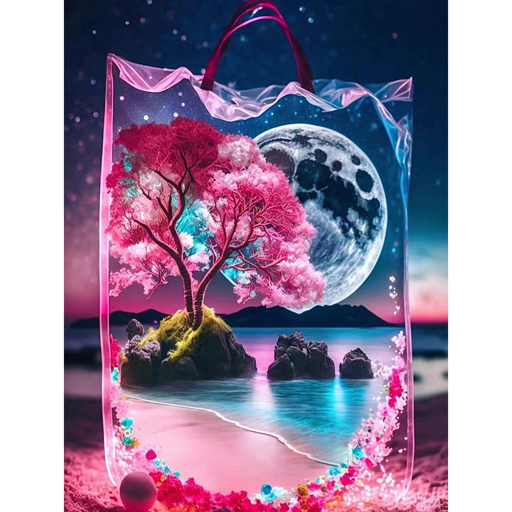 Peach Blossom Moon In The Bag - Full Round Drill Diamond Painting 30*40CM
