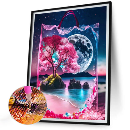 Peach Blossom Moon In The Bag - Full Round Drill Diamond Painting 30*40CM