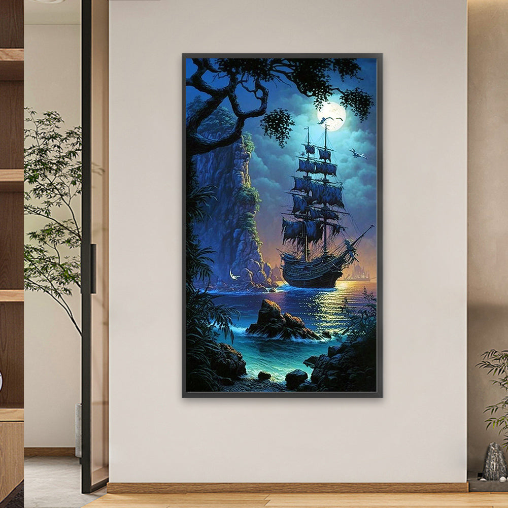 Sailing Boat - Full Square Drill Diamond Painting 40*70CM