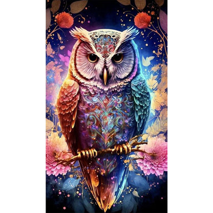 Owl Standing On Branch - Full Square Drill Diamond Painting 40*70CM