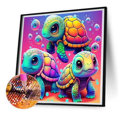 Three Turtles - Full Round Drill Diamond Painting 30*30CM