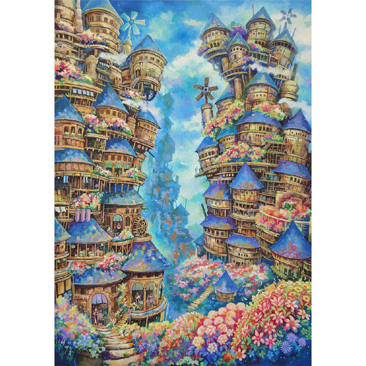 Dream Flower House - Full Round Drill Diamond Painting 40*50CM