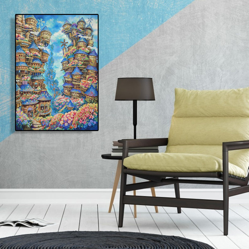 Dream Flower House - Full Round Drill Diamond Painting 40*50CM