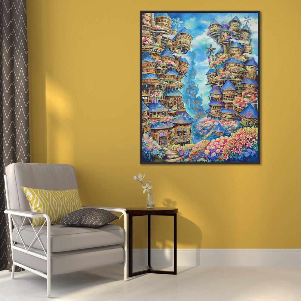 Dream Flower House - Full Round Drill Diamond Painting 40*50CM