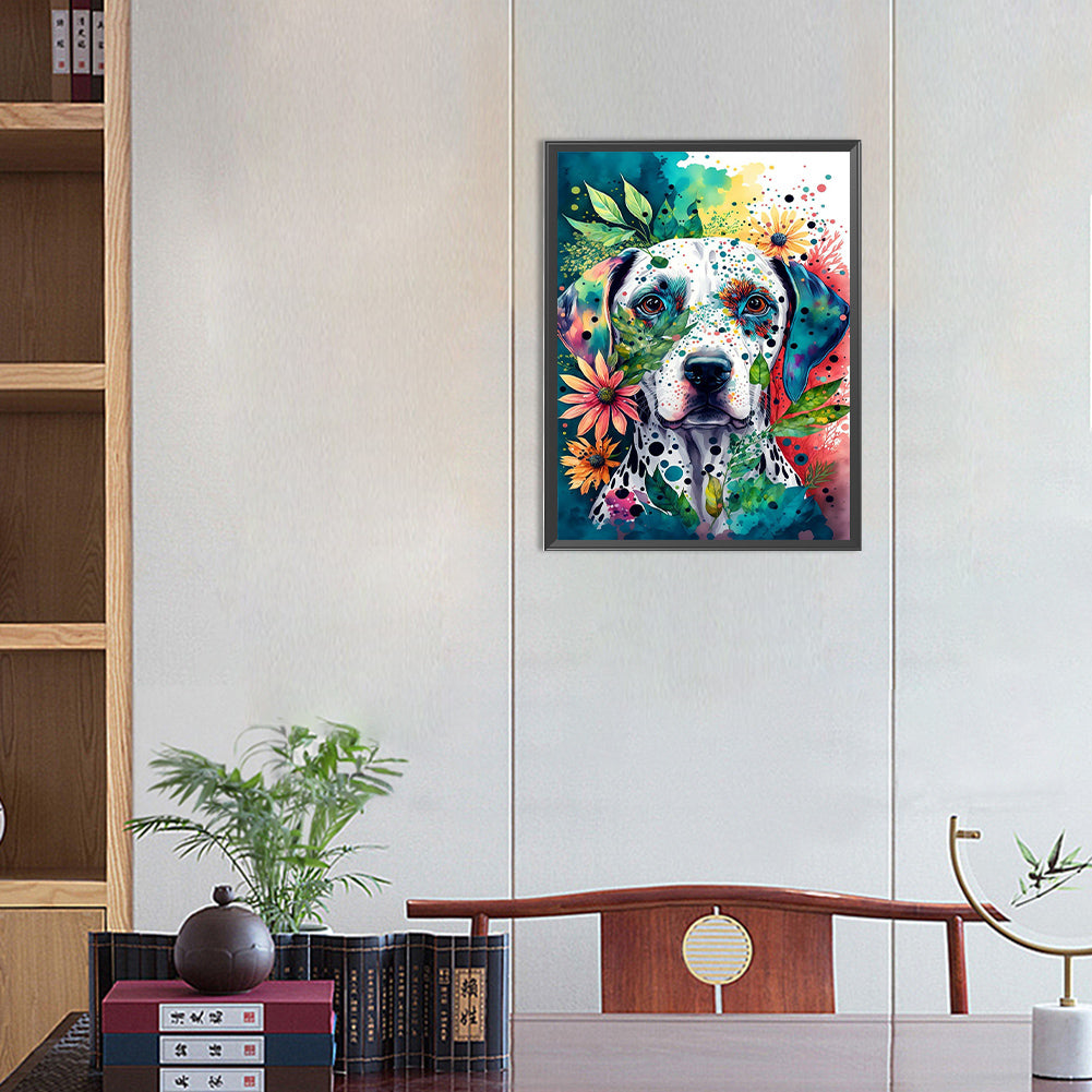Watercolor Dalmatians - Full Round Drill Diamond Painting 30*40CM