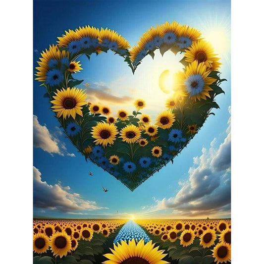 Sunflower Field - Full Round Drill Diamond Painting 30*40CM