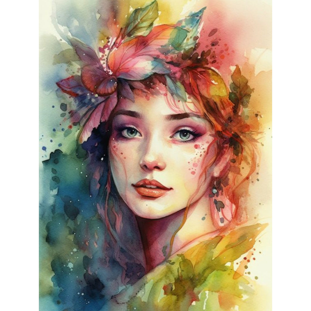 Painted Woman - Full Round Drill Diamond Painting 30*40CM