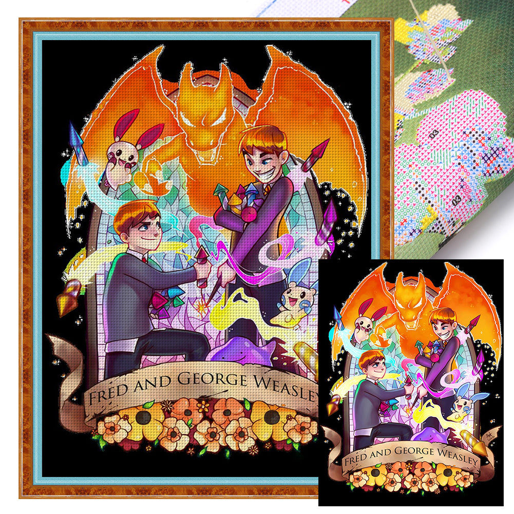 Harry Potter And Pokemon - 11CT Stamped Cross Stitch 50*65CM