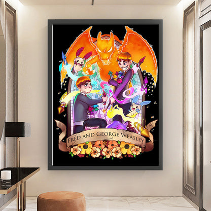 Harry Potter And Pokemon - 11CT Stamped Cross Stitch 50*65CM