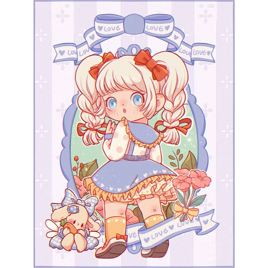 Cartoon Girl - 11CT Stamped Cross Stitch 40*56CM
