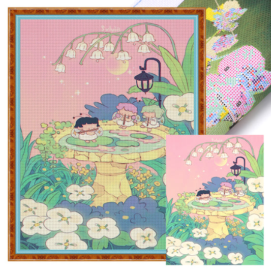 Cartoon Girl - 11CT Stamped Cross Stitch 40*56CM