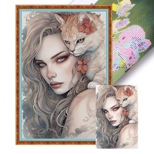 Girl - 11CT Stamped Cross Stitch 50*75CM