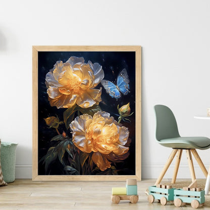 Flowers And Butterflies - 11CT Stamped Cross Stitch 40*50CM